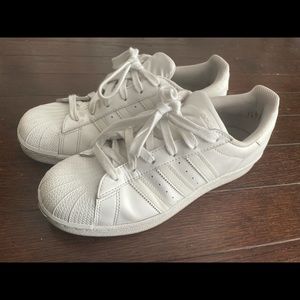 Adidas used white all star sneakers size 7